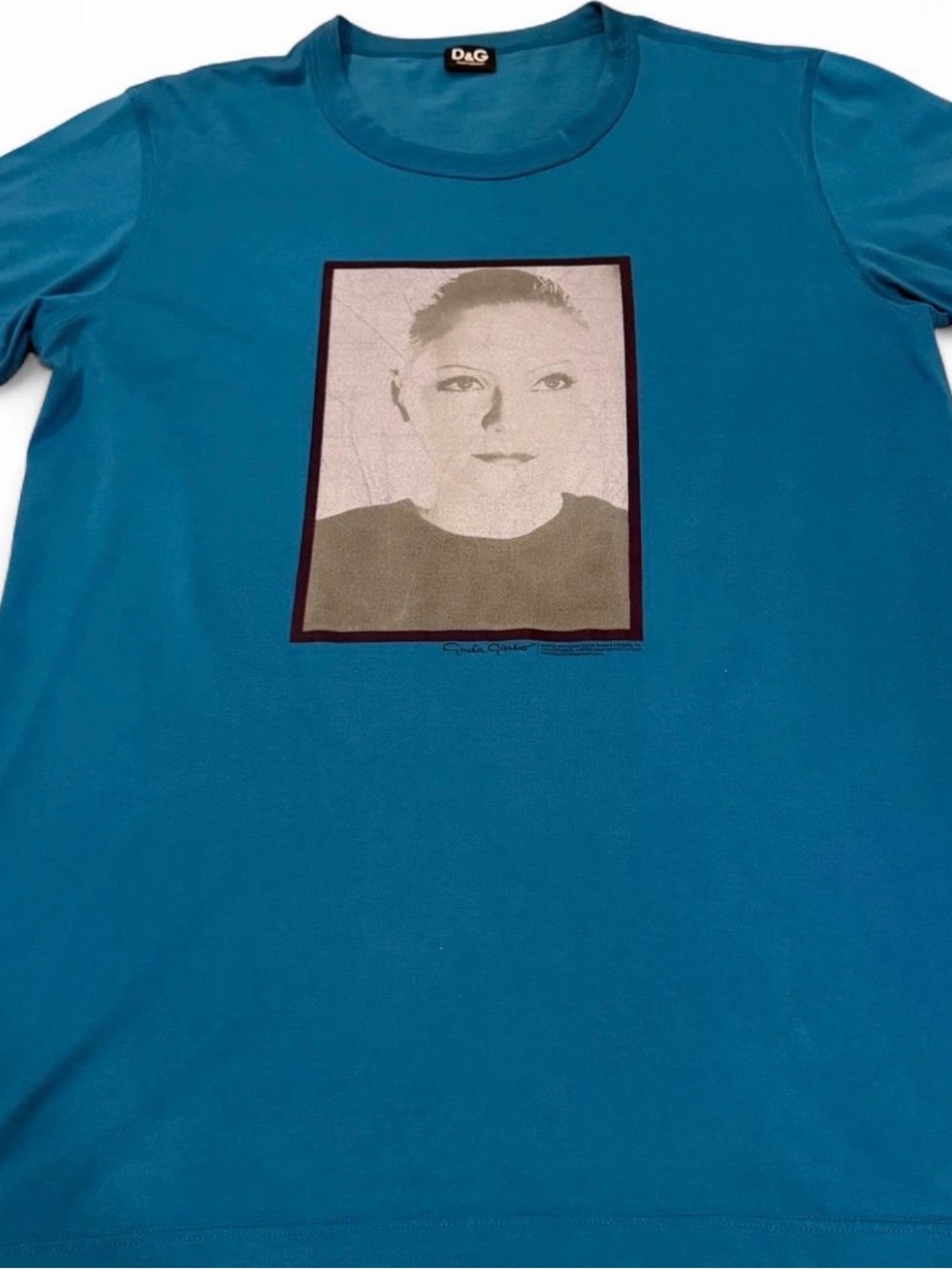 D&G Teal Short Sleeve Graphic Crew Neck Tee